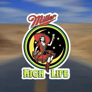 MILLER HIGH LIFE WOMAN MOON NEON BEER  DECAL LAMINATED